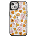 Autumn Leaves and Flowers Magsafe Black Impact Phone Case for iPhone 13, iPhone 14, iPhone 15