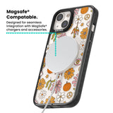 Retro Boho Fall Floral Magsafe Black Impact Phone Case for iPhone 13, iPhone 14, iPhone 15