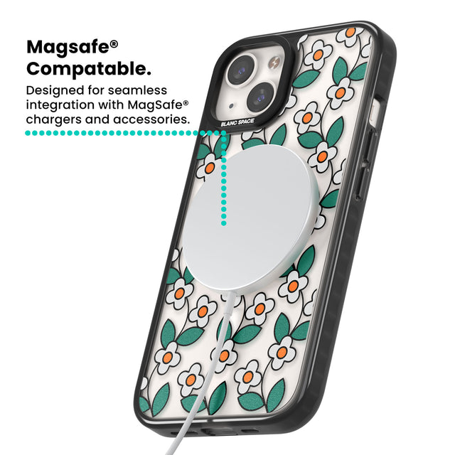 Spring Daisies Magsafe Black Impact Phone Case for iPhone 13, iPhone 14, iPhone 15