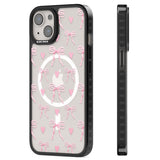 Pink Bows & Hearts Magsafe Black Impact Phone Case for iPhone 13, iPhone 14, iPhone 15