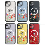 Personalised Spring Wildflowers Magsafe Black Impact Phone Case for iPhone 13, iPhone 14, iPhone 15