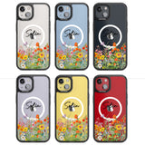 Personalised Summer Wildflowers Magsafe Black Impact Phone Case for iPhone 13, iPhone 14, iPhone 15