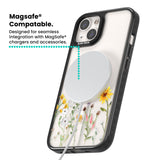 Personalised April Wildfowers Magsafe Black Impact Phone Case for iPhone 13, iPhone 14, iPhone 15