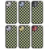 Black & Lime Check Magsafe Black Impact Phone Case for iPhone 13, iPhone 14, iPhone 15