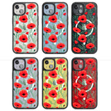 Poppy Garden Magsafe Black Impact Phone Case for iPhone 13, iPhone 14, iPhone 15