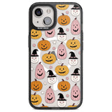 Witches and Pumpkins Pattern Magsafe Black Impact Phone Case for iPhone 13, iPhone 14, iPhone 15