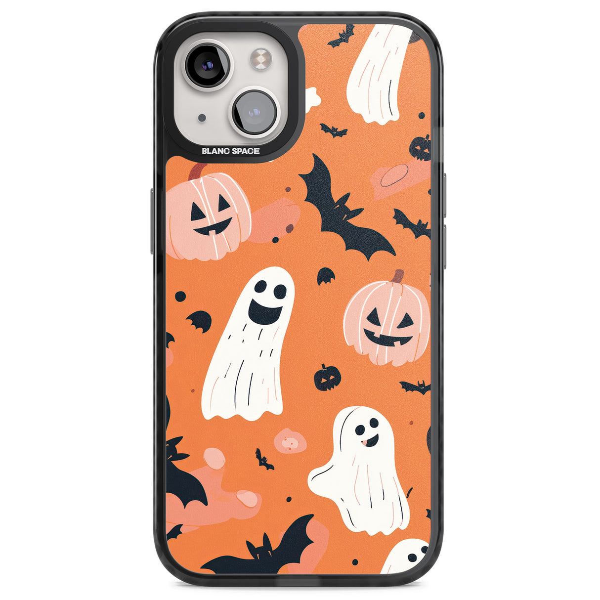 Orange Halloween Pattern Magsafe Black Impact Phone Case for iPhone 13, iPhone 14, iPhone 15