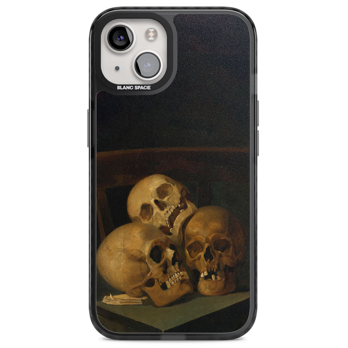 Still Life of Three Skulls Magsafe Black Impact Phone Case for iPhone 13, iPhone 14, iPhone 15