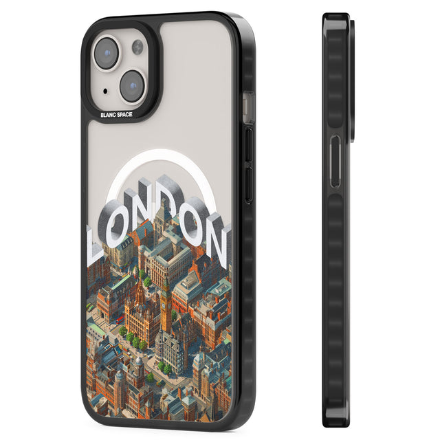 London Magsafe Black Impact Phone Case for iPhone 13, iPhone 14, iPhone 15