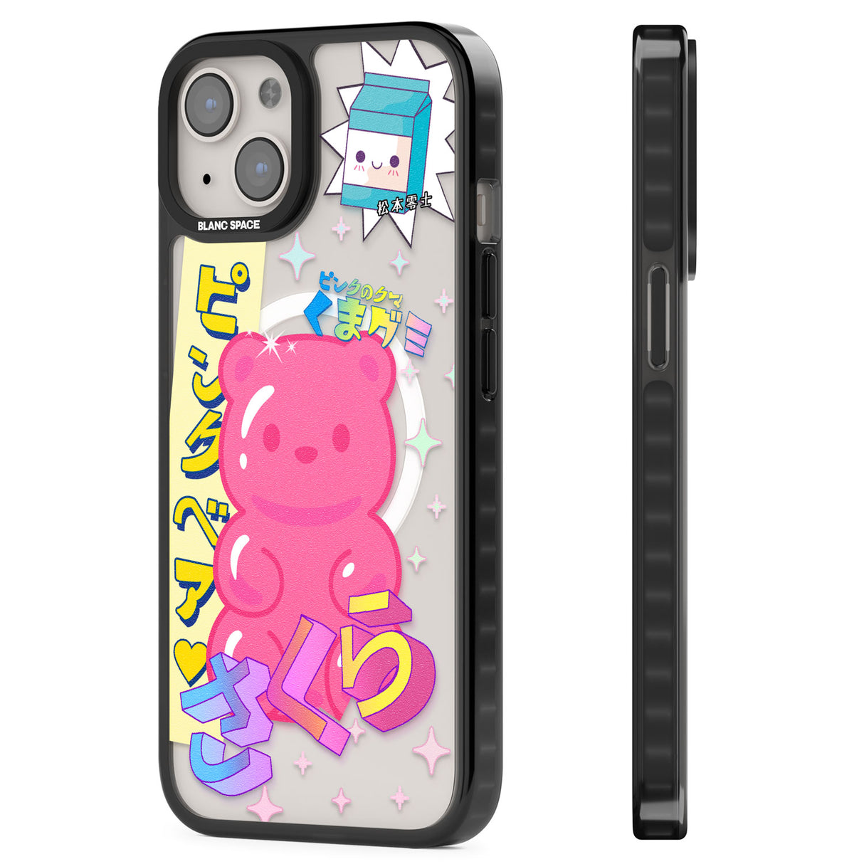 Kawaii Pink Bear Collage Magsafe Black Impact Phone Case for iPhone 13, iPhone 14, iPhone 15