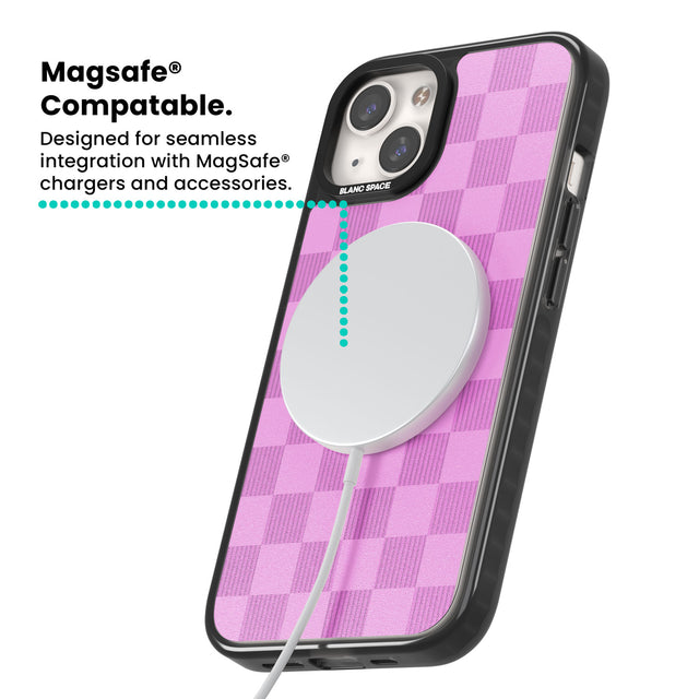 BUBBLEGUM CHECKERED Magsafe Black Impact Phone Case for iPhone 13, iPhone 14, iPhone 15