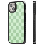 SEAFOAM CHECKERED Magsafe Black Impact Phone Case for iPhone 13, iPhone 14, iPhone 15