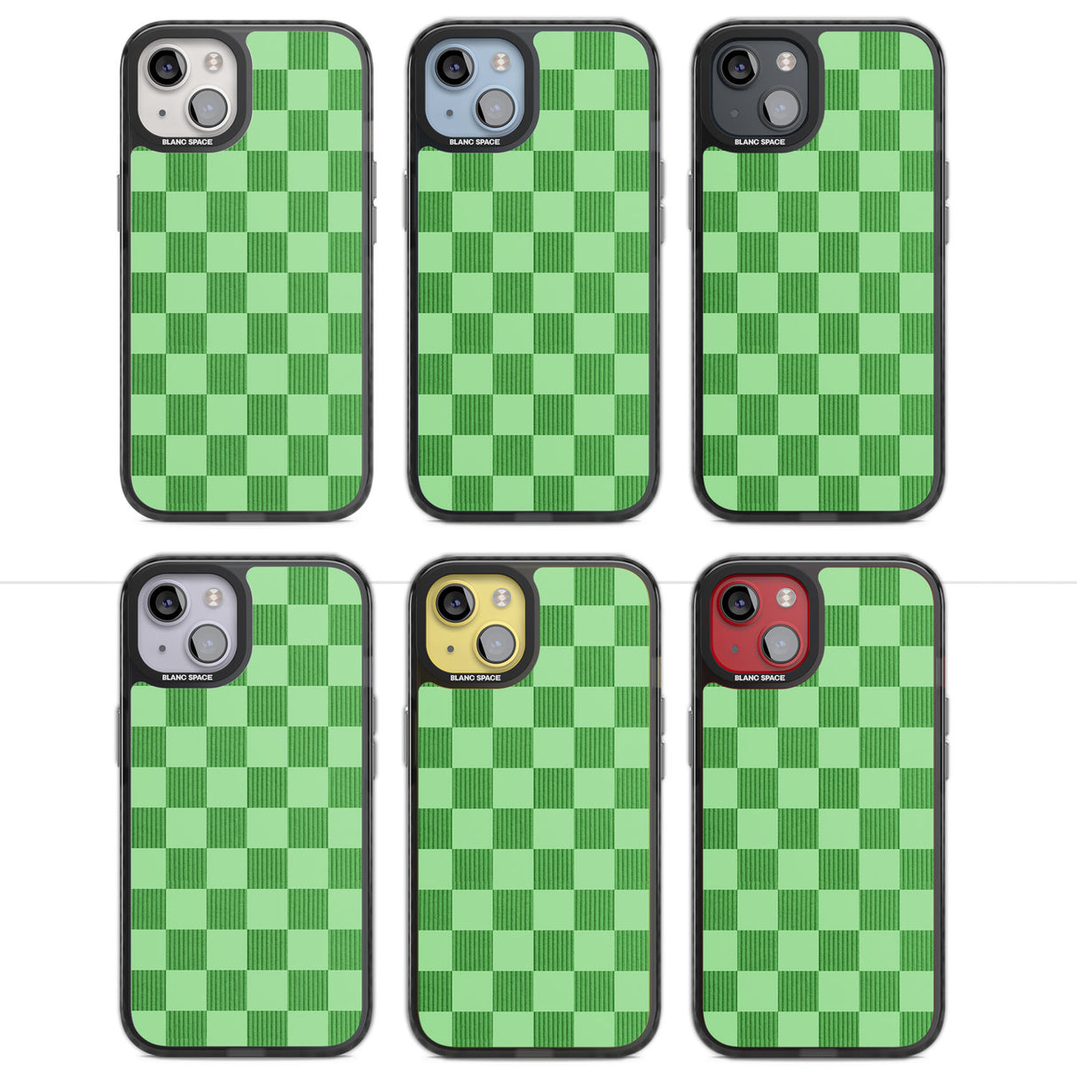 SEAFOAM CHECKERED Magsafe Black Impact Phone Case for iPhone 13, iPhone 14, iPhone 15