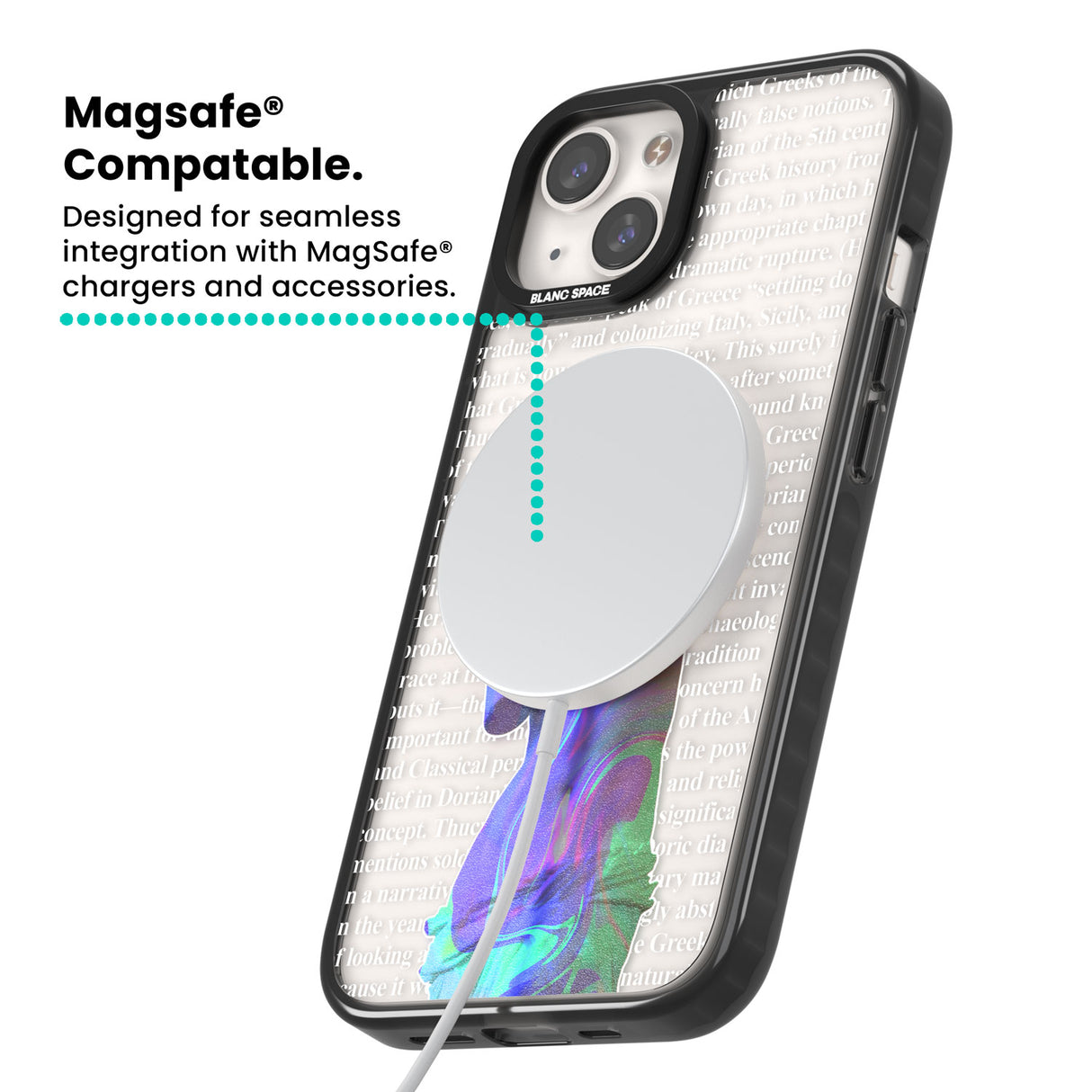 Iridescent De Milo Magsafe Black Impact Phone Case for iPhone 13, iPhone 14, iPhone 15