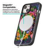 Psychedelic Jungle Dragon (Purple) Magsafe Black Impact Phone Case for iPhone 13, iPhone 14, iPhone 15