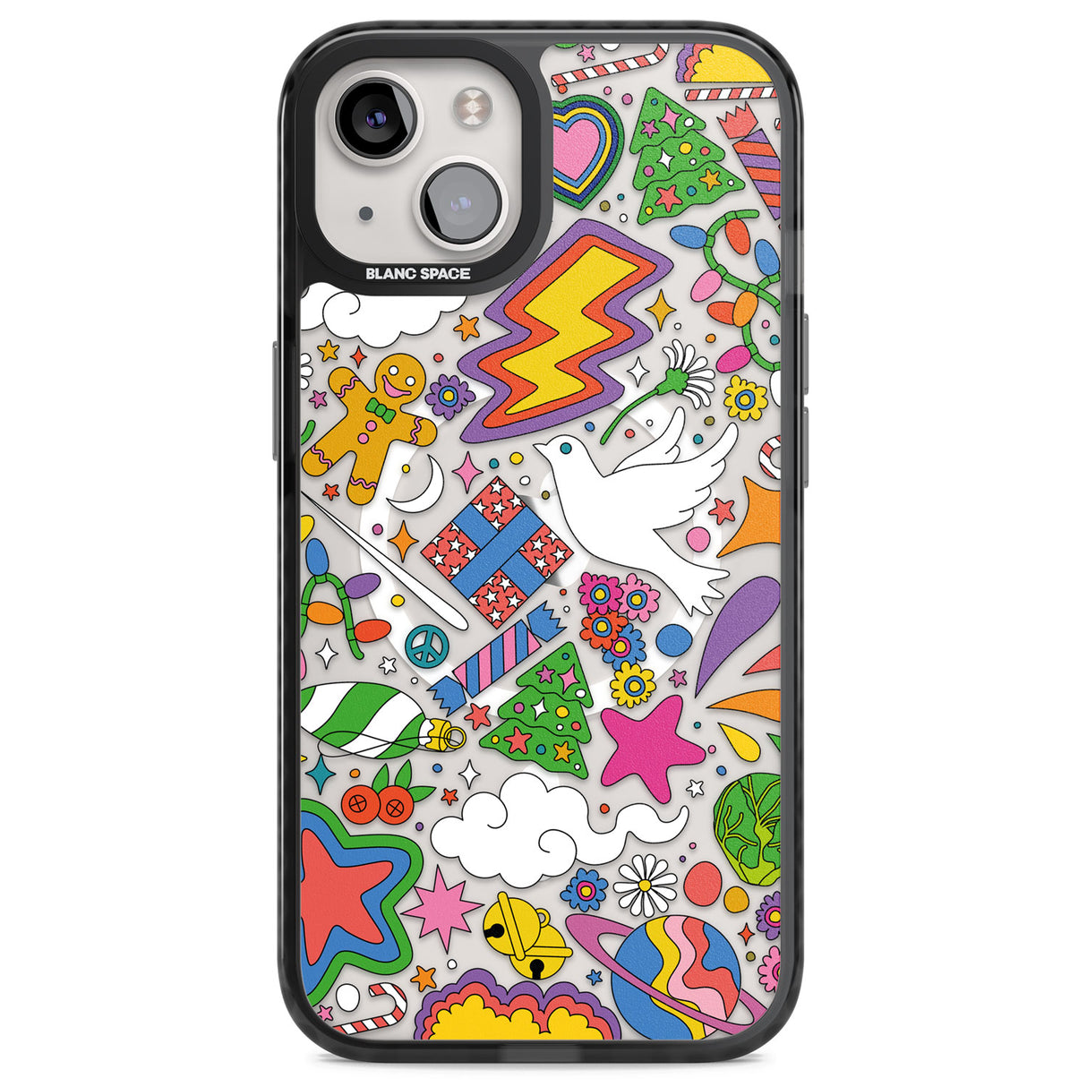 Whimsical Wonderland Magsafe Black Impact Phone Case for iPhone 13, iPhone 14, iPhone 15