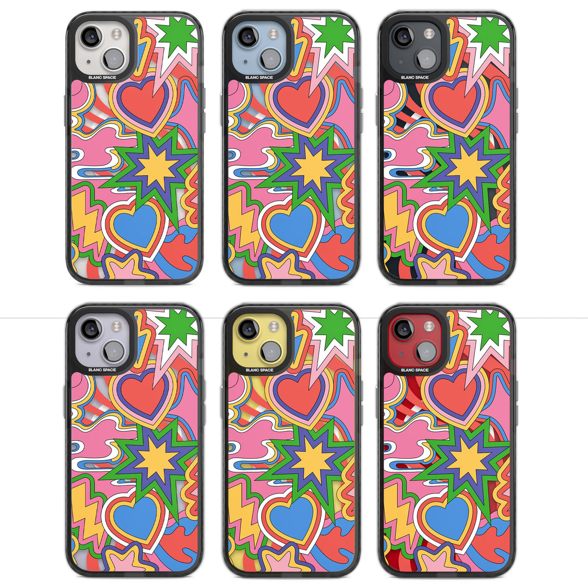 Psychedelic Pop Art Explosion Magsafe Black Impact Phone Case for iPhone 13, iPhone 14, iPhone 15