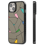 Multicolour Optic Waves Magsafe Black Impact Phone Case for iPhone 13, iPhone 14, iPhone 15