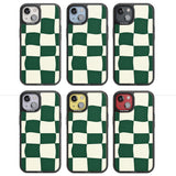 Green & Cream Wavy Check Magsafe Black Impact Phone Case for iPhone 13, iPhone 14, iPhone 15