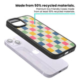 Pastel Multicolor Checkered Magsafe Black Impact Phone Case for iPhone 13, iPhone 14, iPhone 15