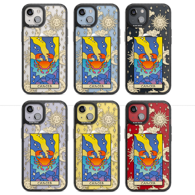 Celestial Zodiac - Cancer Magsafe Black Impact Phone Case for iPhone 13, iPhone 14, iPhone 15