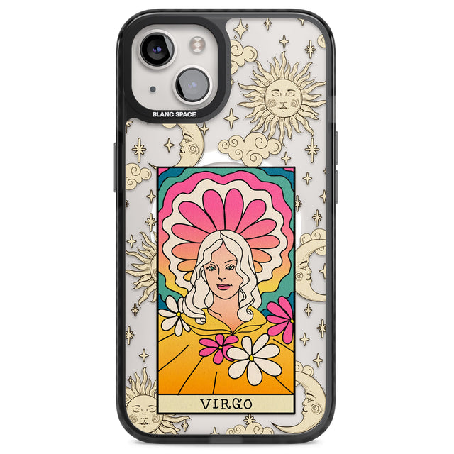 Celestial Zodiac - Virgo Magsafe Black Impact Phone Case for iPhone 13, iPhone 14, iPhone 15