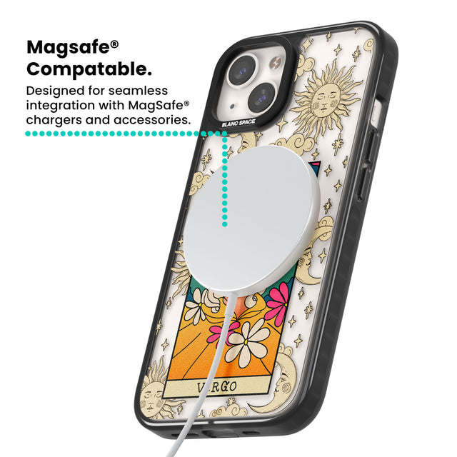 Celestial Zodiac - Virgo Magsafe Black Impact Phone Case for iPhone 13, iPhone 14, iPhone 15