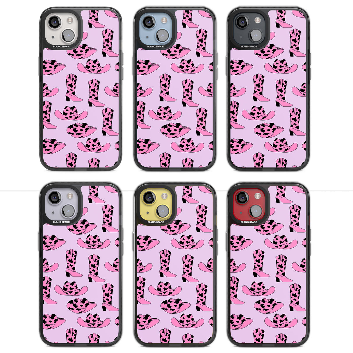 Cow-Girl Pattern Magsafe Black Impact Phone Case for iPhone 13, iPhone 14, iPhone 15