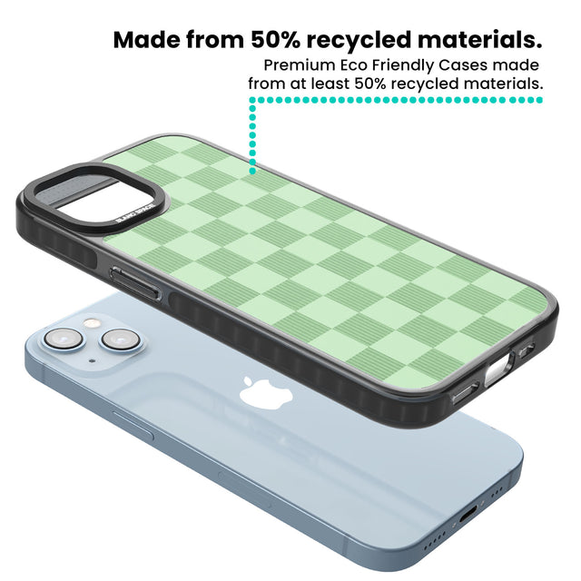 SEAFOAM CHECKERED Black Impact Phone Case for iPhone 13, iPhone 14, iPhone 15