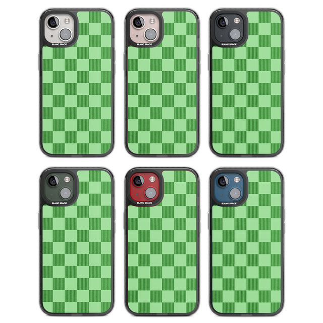 SEAFOAM CHECKERED Black Impact Phone Case for iPhone 13, iPhone 14, iPhone 15