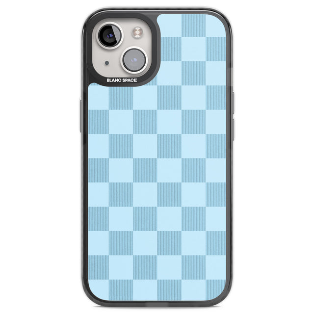 SKYBLUE CHECKERED Black Impact Phone Case for iPhone 13, iPhone 14, iPhone 15