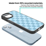 SKYBLUE CHECKERED Black Impact Phone Case for iPhone 13, iPhone 14, iPhone 15