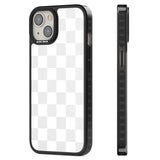 WHITE CHECKERED Black Impact Phone Case for iPhone 13, iPhone 14, iPhone 15