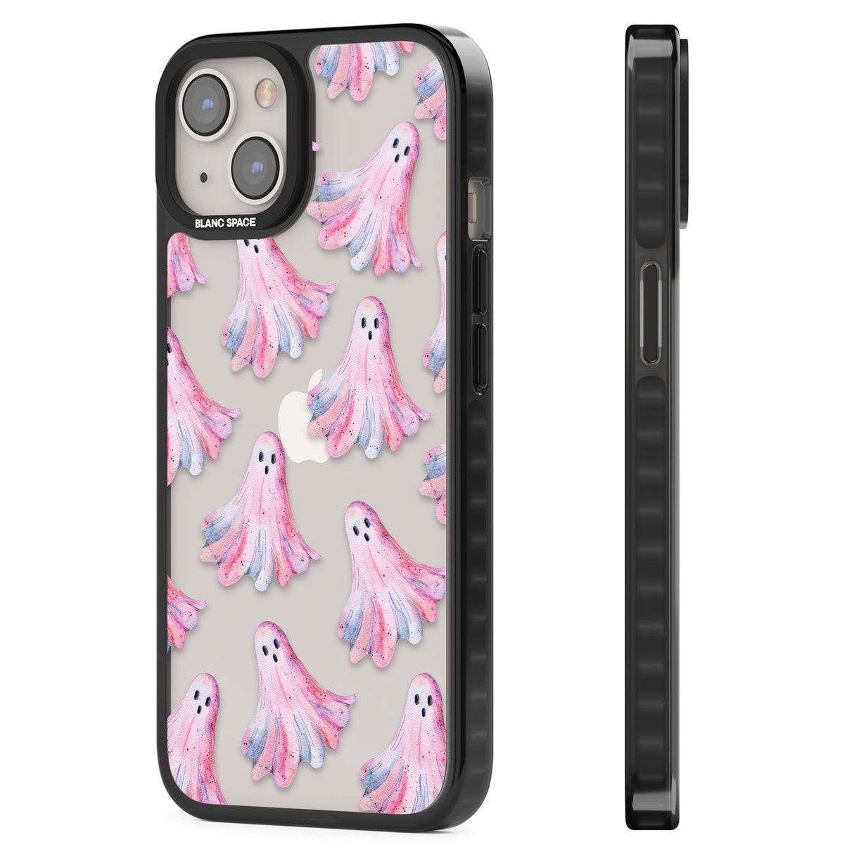 Pink Ghosts Black Impact Phone Case for iPhone 13, iPhone 14, iPhone 15