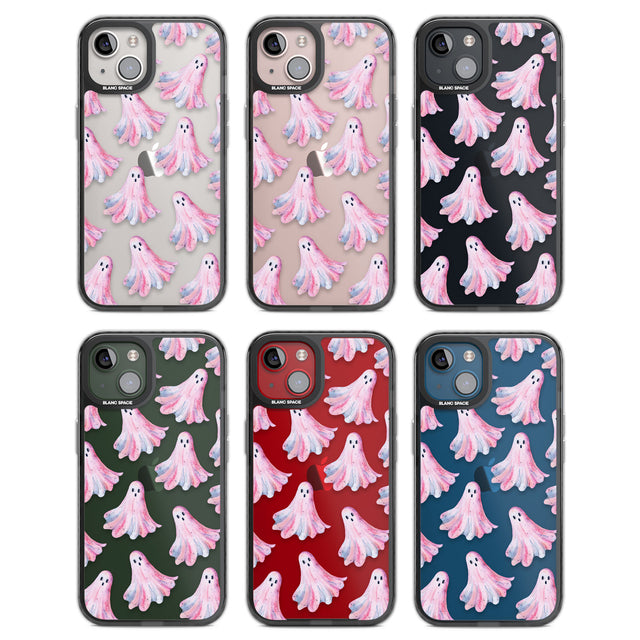 Pink Ghosts Black Impact Phone Case for iPhone 13, iPhone 14, iPhone 15