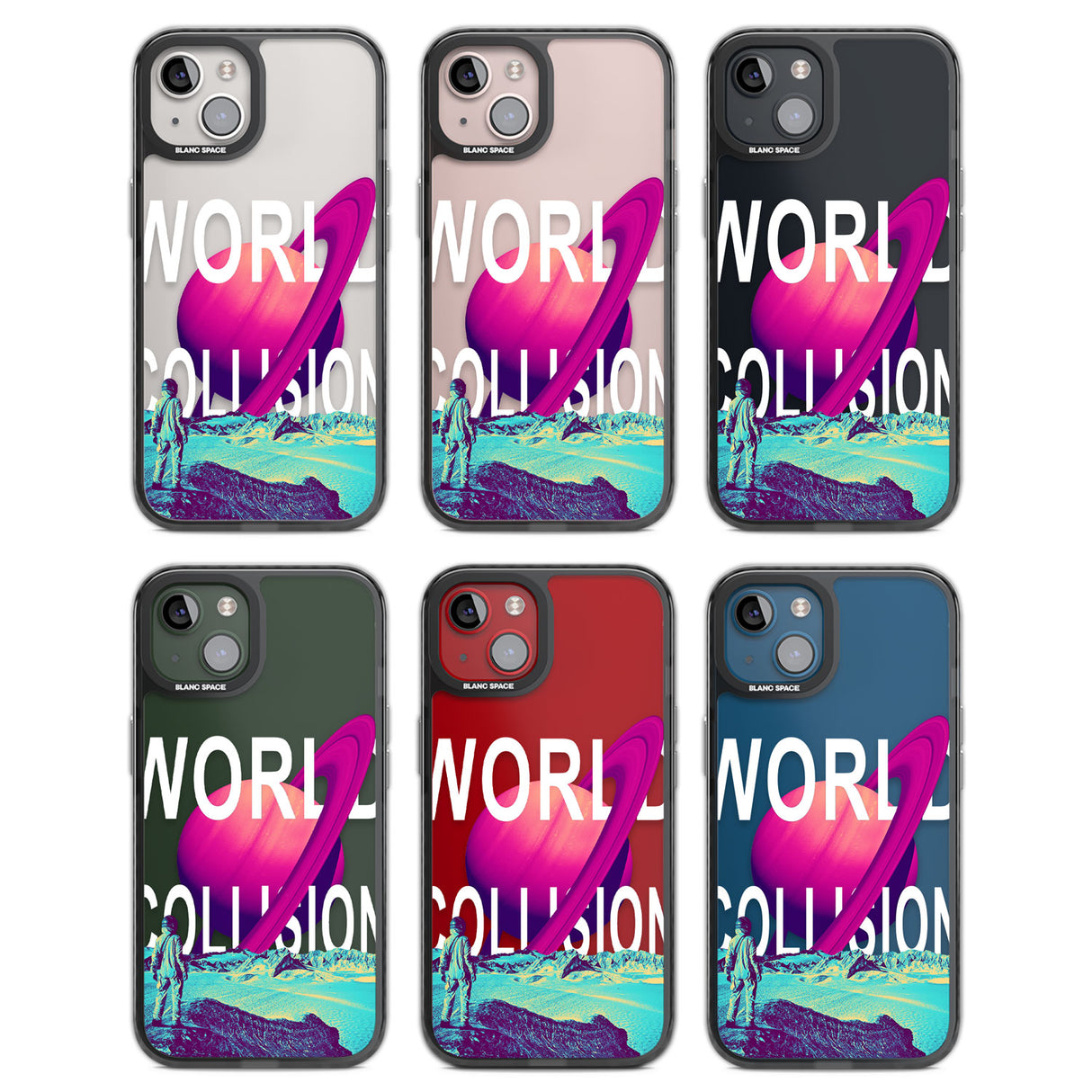 World Collision Black Impact Phone Case for iPhone 13, iPhone 14, iPhone 15