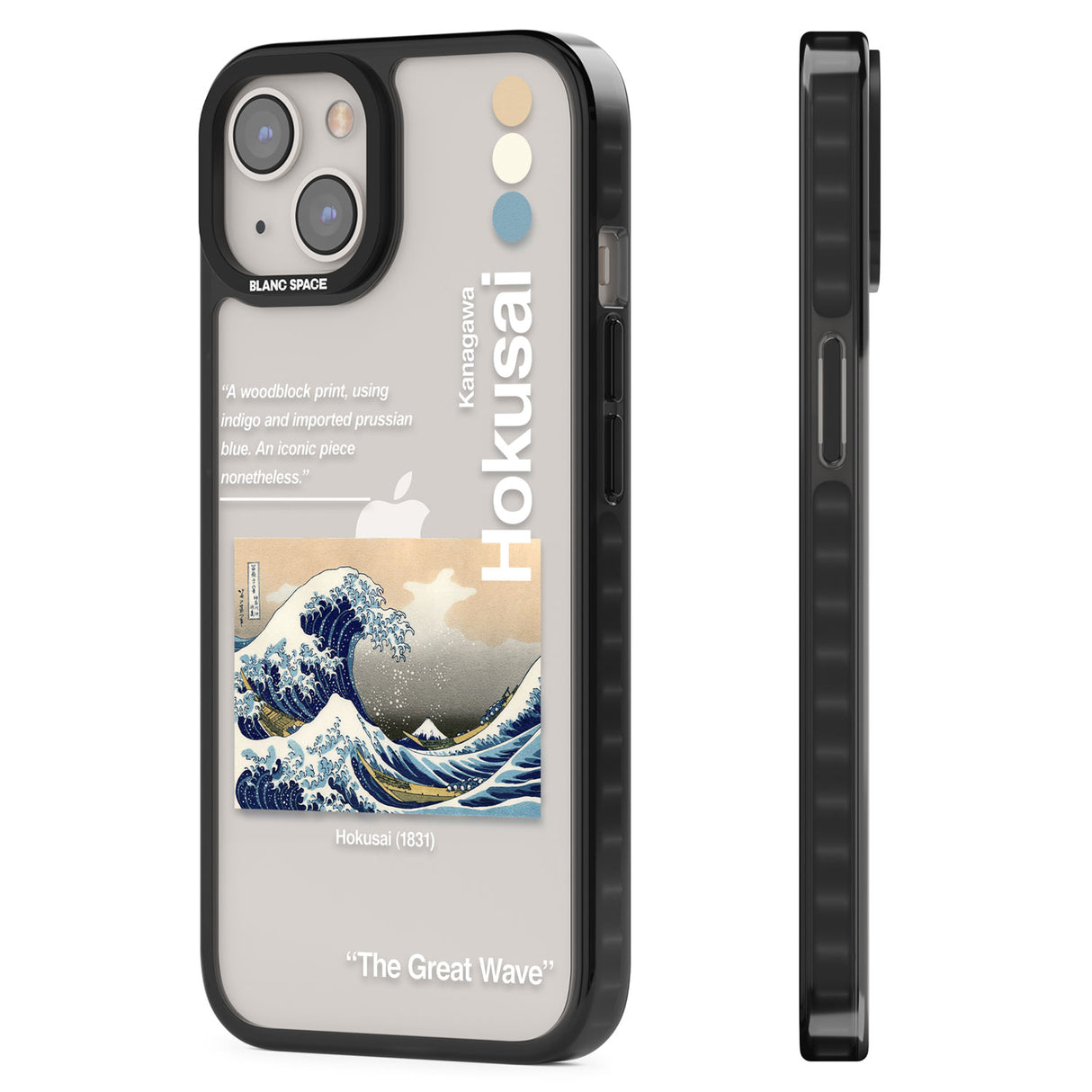 The Great Wave Black Impact Phone Case for iPhone 13, iPhone 14, iPhone 15