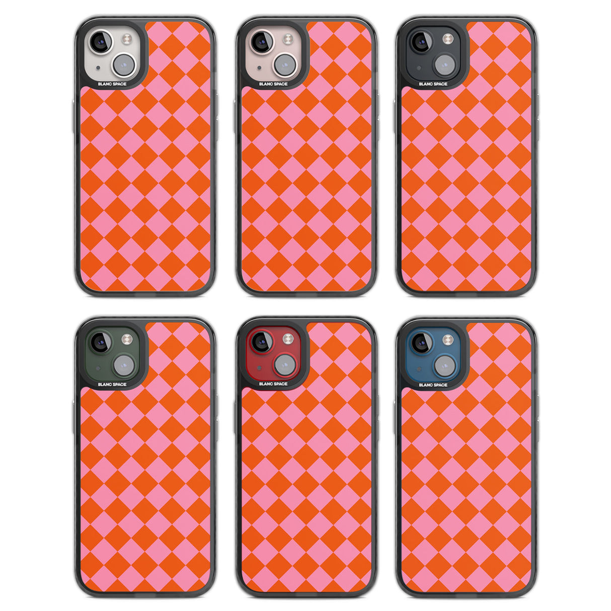 Retro Sunset Diamond Plaid Black Impact Phone Case for iPhone 13, iPhone 14, iPhone 15