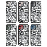 Onomatopoeia (Black & White) Black Impact Phone Case for iPhone 13, iPhone 14, iPhone 15