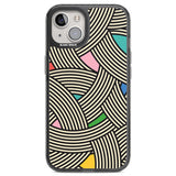 Multicolour Optic Waves Black Impact Phone Case for iPhone 13, iPhone 14, iPhone 15