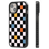 Vibrant Retro Checkered Black Impact Phone Case for iPhone 13, iPhone 14, iPhone 15