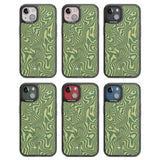 Green Abstract Wave Black Impact Phone Case for iPhone 13, iPhone 14, iPhone 15