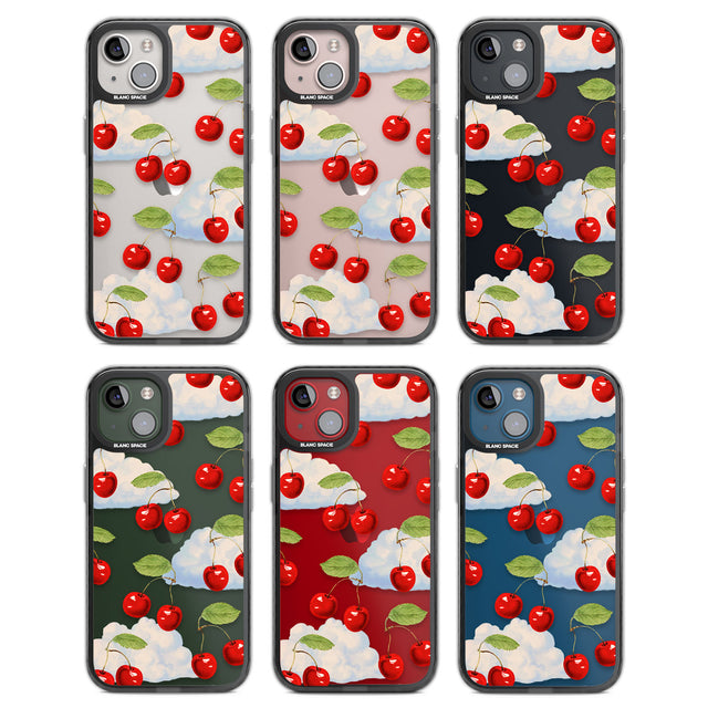 Vintage Cherries & Clouds Black Impact Phone Case for iPhone 13, iPhone 14, iPhone 15