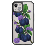 Vintage Painted Plums Black Impact Phone Case for iPhone 13, iPhone 14, iPhone 15