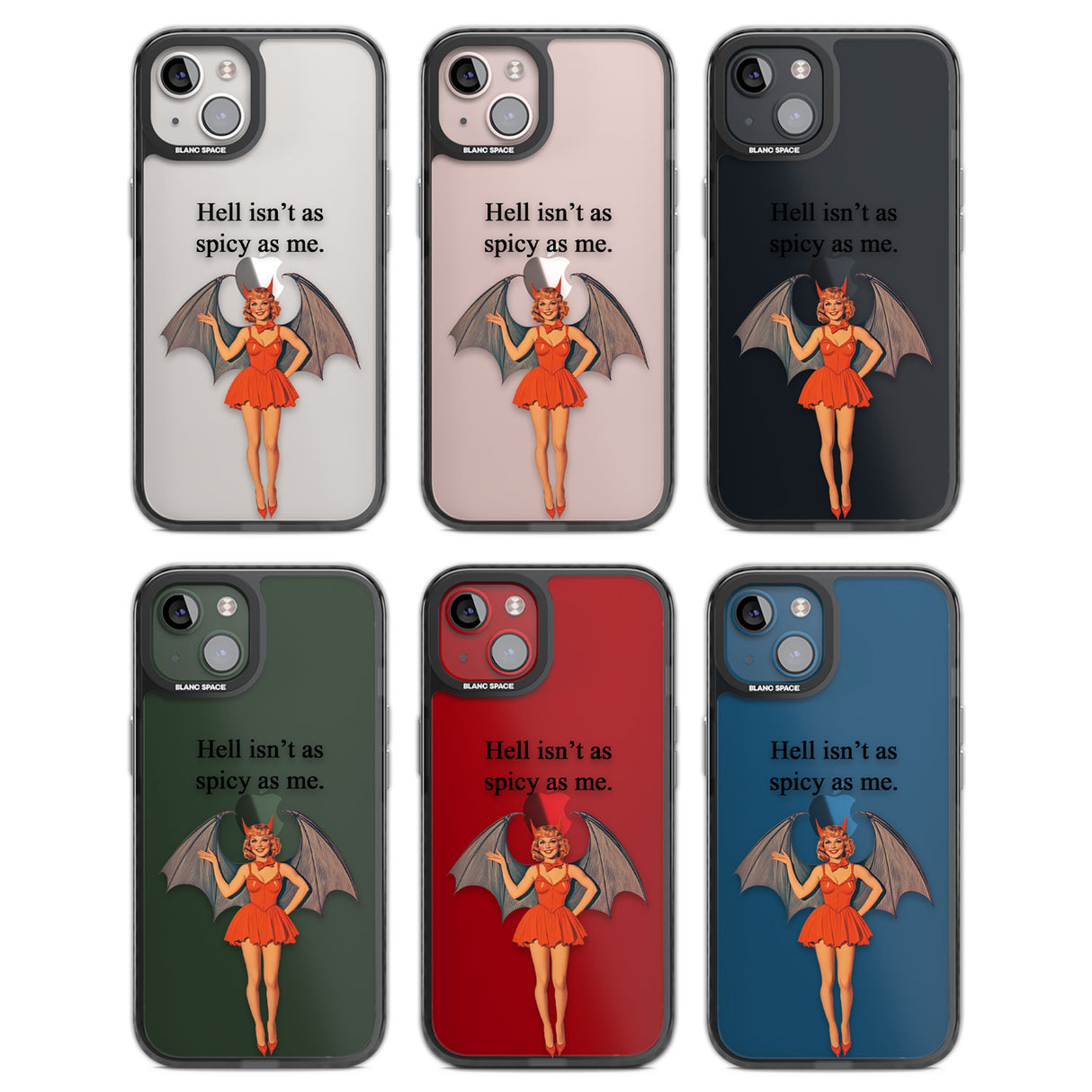 Hell Isn't As Spicy As Me Black Impact Phone Case for iPhone 13, iPhone 14, iPhone 15