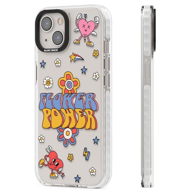 Flower Power Clear Impact Phone Case for iPhone 13, iPhone 14, iPhone 15