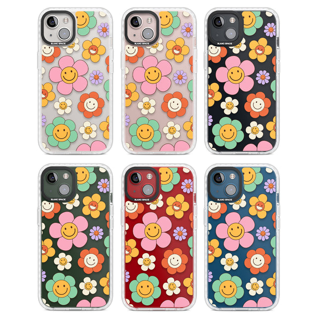 Happy Blossoms Clear Impact Phone Case for iPhone 13, iPhone 14, iPhone 15