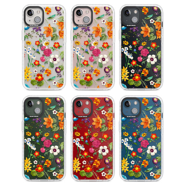 Whimsical Wildflowers Clear Impact Phone Case for iPhone 13, iPhone 14, iPhone 15