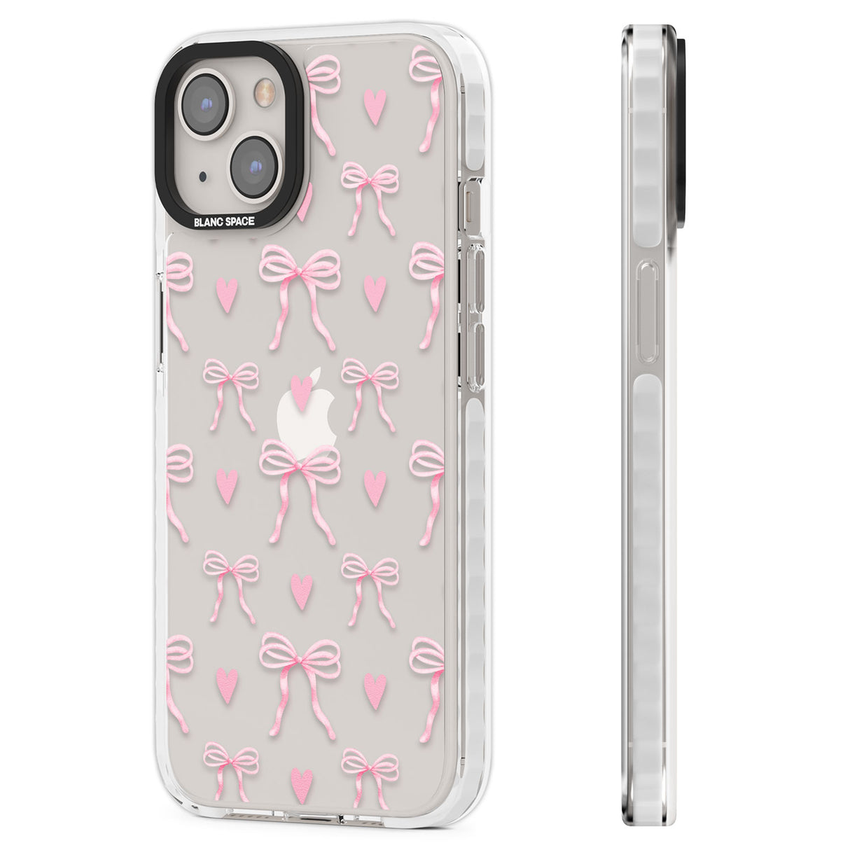 Pink Bows & Hearts Clear Impact Phone Case for iPhone 13, iPhone 14, iPhone 15