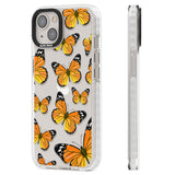 Sun-Yellow Butterflies Clear Impact Phone Case for iPhone 13, iPhone 14, iPhone 15